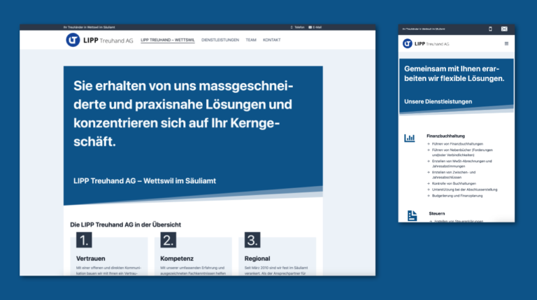 Moderner Website fast ohne Bilder